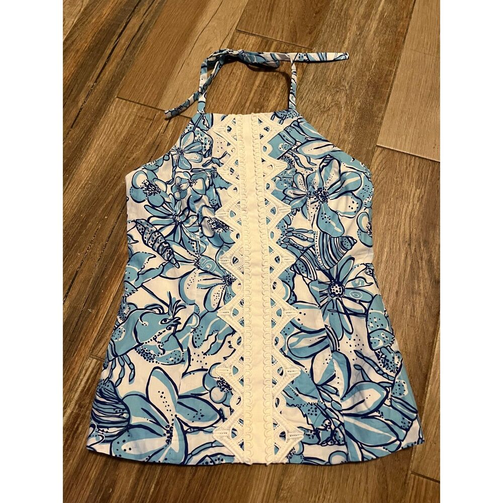 Lilly Pulitzer Jubilee Hillview Halter Top Coronado Crab Size 2